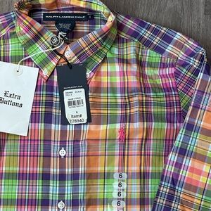 Ralph Lauren Golf | Women’s Size 6 Multicolor Plaid Button Down Shirt - NWT!